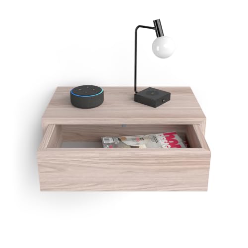Mobili Fiver, Riccardo Floating nightstand, Pearled Elm, 17.7" x 9.8" x 6.1 ", Melamine-Finished, Modern Bedside Table, End Table, Italian Furniture by Mobili Fiver - Used condition - Image 3