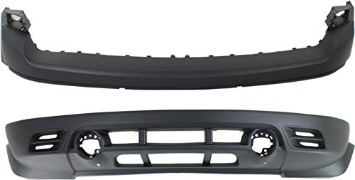 Evan Fischer Front, Upper and Lower Bumper Cover Compatible with 2011-2017 Jeep Patriot Primed top; Textured Bottom - CH1015111, CH1014103