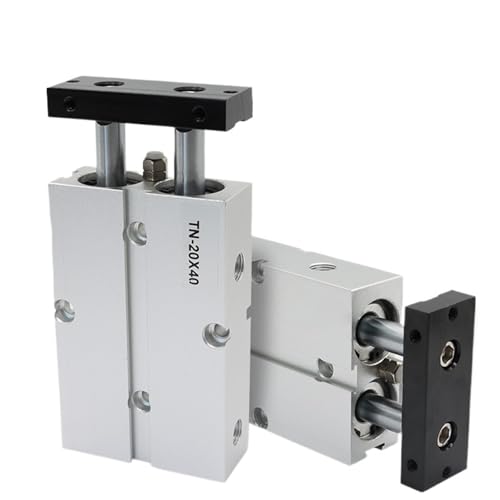 Cilindro neumático doble vástago TN10 de aluminio y carrera compacta de 20mm 2