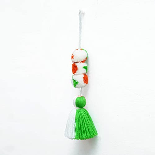 VLiving Borla tricolor, hecho a mano, colgante bohemio, tamaño 7.5 pulgadas con patrón de llavero 2 Cover