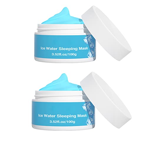 Jskin Beauty Hydra Moist Ice Water Sleeping Mask,Moisturizer Collagen Korean Unisex,Hyaluronic Acid Cream Moisturizer Skin Care Lotion,Shrinking Pores Brightening Skin Refreshing Moisturizing Mask