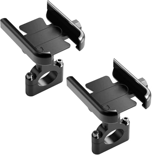 Support téléphone moto anti-vibration avec double fixation guidon et rétroviseur, 2 pièces