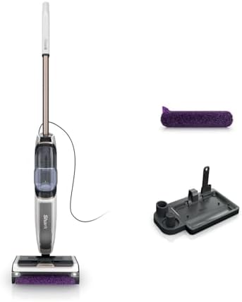 Shark SteamPickUp 3-in-1-Dampfreiniger, 420 ml, Aufbewahrungsstation, Weiß | Hygienische Dampfreinigung für harte Böden, chemiefrei, Extra-Bürstenrolle, Bürstenrollenhalter - SD200