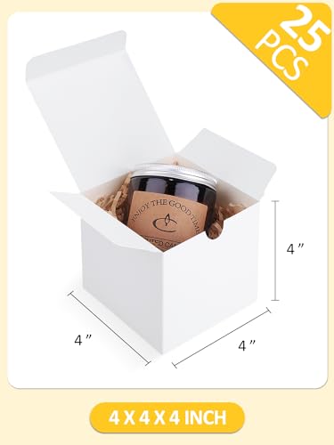 Eupako Gift Boxes 4X4X4 25 Pack White Kraft Paper Box With Lids Party Favor Boxes For Bridesmaids Proposal thumb #1