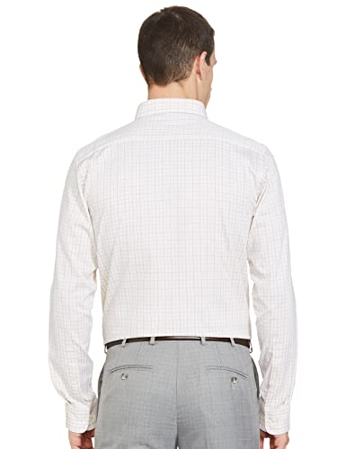 Image of Raymond Men's Pure Cotton Checks Pattern Slim Fit Semi Cutaway Collar Full Sleeve Formal Shirt