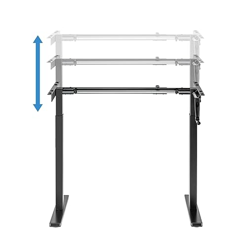 Manuell verstellbares Sitz-/Steh-Schreibtischgestell, 2-facher Teleskopauszug