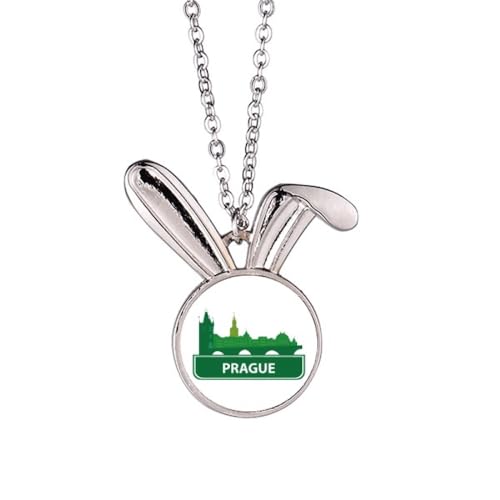 Collier lapin vert Prague République tchèque, le cadeau poétique idéal