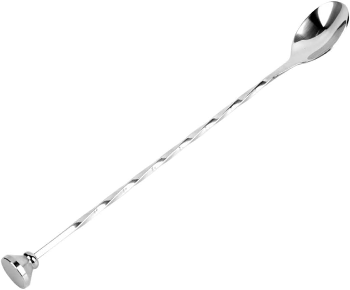 Cabilock Stainless Steel Cocktail Stirrer Spoon with Extended Handle for Mixing Drinks and Desserts Smooth Polished Bar Accessory for Coffee Tea Juice and Beverage Stirring at Home and