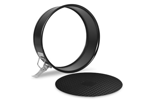 Foto von FORMEGOLOSE, 1-Boden 26 cm Kuchenform, Mit Tropfsicherem Boden, Stahl Mit Doppelter Antihaftbeschichtung, Schwarz