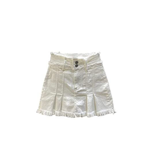 Falda Vaquera De Color Caramelo para Mujer Faldas Plisadas Adelgazantes De Cintura Alta De Verano Falda Vaquera Elegante Deshilachada