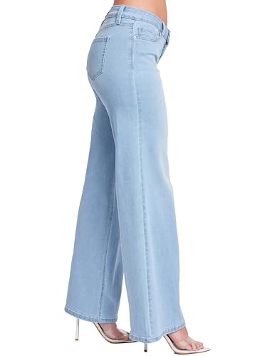 YMI Women's Essential Low Rise Wide Leg Jeans2