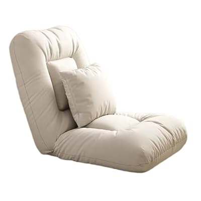 Adjustable Padded Floor Chair - Folding Sper Bed & Gaming Recliner Sofa with Pillow - 5-Posit Comfy Lo for Adults - Perfect for Relaxat & Gaming