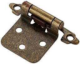 Ravinte 60 Pack 30 Pairs 1/2 inch Overlay Cabinet Hinges Antique Brass Semi-Concealed Cupboard Hinges Face Mount Cabinet Door Hardware Self Closing Cabinet Hinges Decorative Kitchen Cabinet Hinges