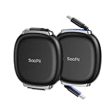 SOOPII 240W Retractable USB C Cable with Mag Snap Storage (2Pack 5.91FT)