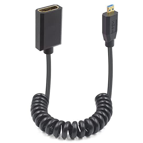 Duttek 8K 90 Degree Micro HDMI Entender Coiled Cable