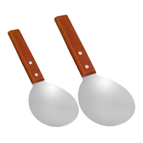 BRIGHTFUFU 1 Set Multi-function Tofu Spoons Household Soup Spoons Kitchen Spoons Metal Spoons Portable Food Ladles Wood and Stainless Steel Rice Scoops