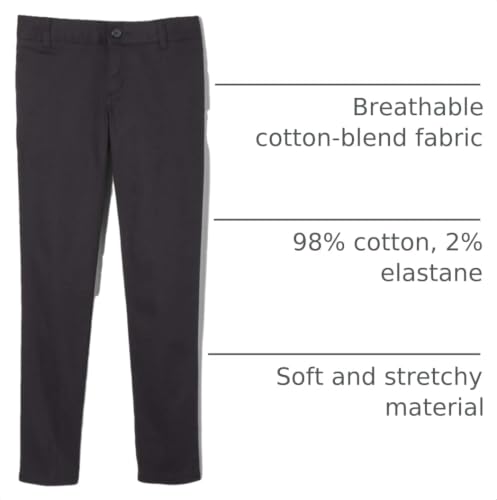 Image of French Toast Girls' Skinny Fit Stretch Twill Pant | Adjustable waist; School Uniform Pants; Available in Girls' Plus sizes