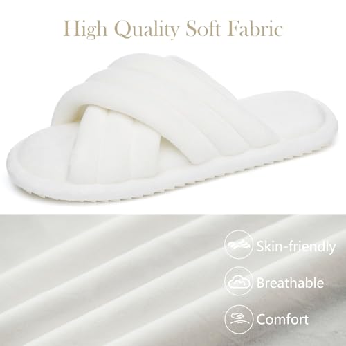 Image of GOEWY Cross Band Slippers for Women with Cozy Memory Foam Machine Washable