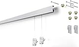 STAS Cliprail Pro Picture Hanging System- Complete Kit- Heavy Duty Track and Art Hanging Gallery Kit for Home, Office or Public Space (Matte Silver)