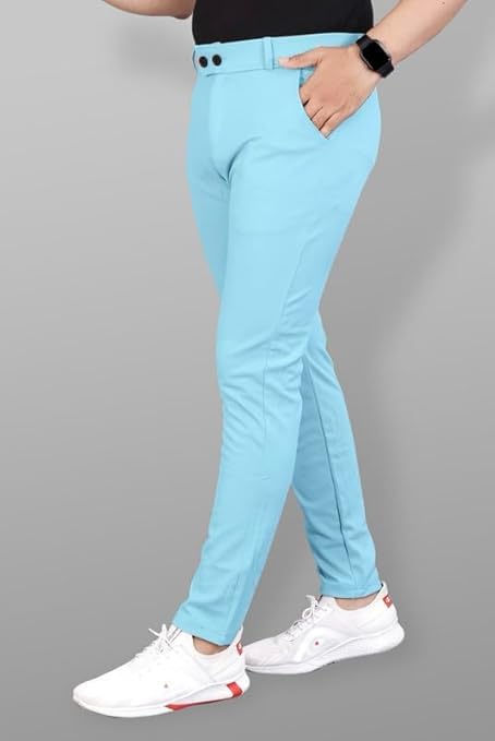 Image of Twill Lycra Men Trouser | Standard Fit Casual & Office Wear | Soft Stretchable Fabric | Comfortable Bottom Wear