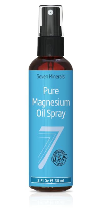 Seven Minerals Travel Size Pure Magnesium Oil - USP Grade Magnesium Spray, No Unhealthy Trace Minerals - from Ancient Underground Permian Seabed in USA, Free eBook Included (2 fl oz)ClimatePartner certified