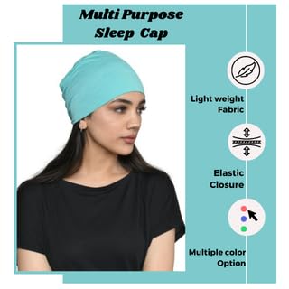 Image of The Headscarves Women Silky Soft Bamboo Viscose Sleep Cap for Hair Loss Chemo Headwear Skull Cap Free Size (Multicolor) (HS3 Multicolor)