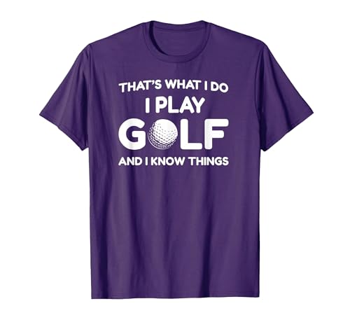 I Play Golf Mens Funny T-Shirt T-Shirt, Men, Purple, Medium