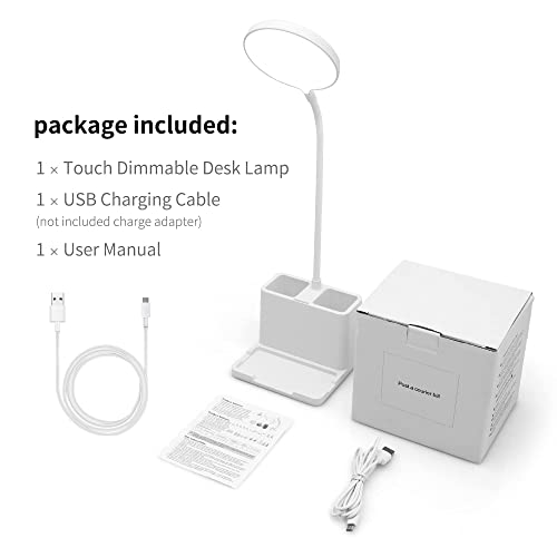 Iiosuyui Desk Lamps For Home Office, Led Desk Light With Pen Holder Phone Holder, Rechargeable Eye-Caring Desk Lamps, Small Table Lamp With 3 Color Modes, Usb Night Light For Students Dorm, Kids Room #TOP7
