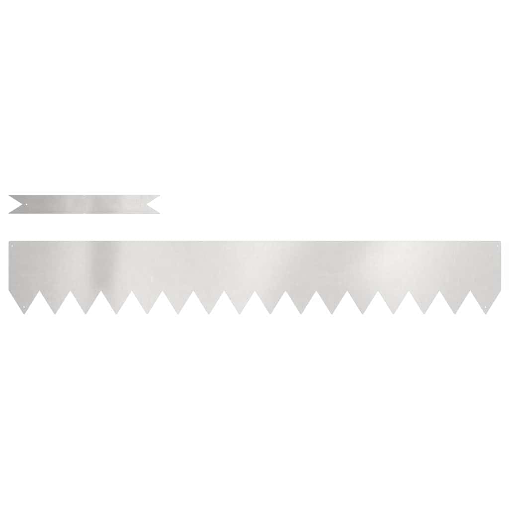 Lot de 30 bordures de pelouse - 100 x 15 cm - En acier inoxydable - Argenté