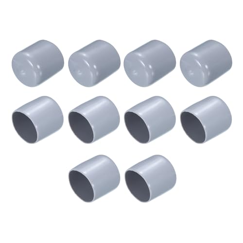 QUARKZMAN 10 Stück Gummi Endkappen 25 mm Gummikappen Runde Schutzkappen Bolzenkappen Pfostenkappe Gummifüße Stuhlsocken Fußkappen Stuhlgleiter Möbelgleiter für Rohren Tischfüße Grau