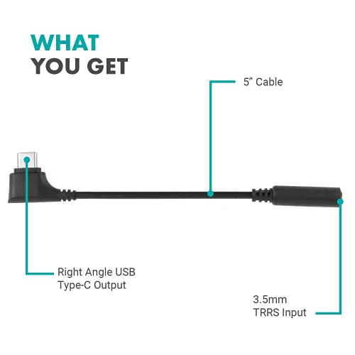 Movo Ucma-3 Usb C To 3.5Mm Audio Adapter For Microphones - 4-Pole Aux To Usb Type C Pixel And Galaxy Smartphones - Female 3.5Mm To Usb-C Male Right Angle Head - Type-C Usb To 3.5Mm Jack Audio Adapter #TOP6
