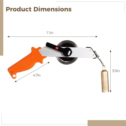 33FT/10m Oil Tank Gauging Tape, Explosion-Proof Stainless Steel Oil Gauging Tape with Brass Plumb Bob, Double-Sided Engraved Oil Tank Gauge with Handle, Sounding Oil Tape Measure by OMISTAR - Used condition - Image 5
