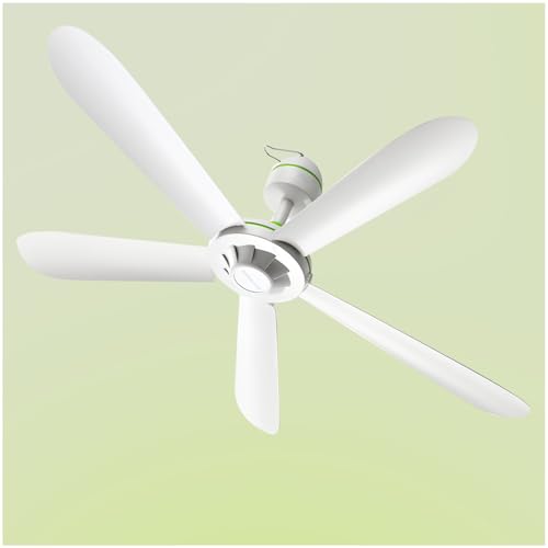 Ø70-90cm Ventilador de techo móvil con 5 Aspas, mando a Distancia, Velocidad del Viento ajustable, para Interior Dormitorio Sal(70cm/27.5in)