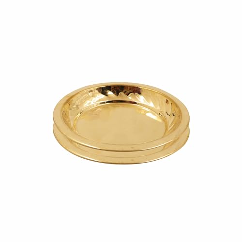 Putrika Traditional Handcrafted Brass Puja Thali | Aarti Arati Plate | Pooja Bartan Thambulam Set – Bobby Plate (Pack of 2, X-Large)