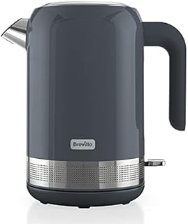 Breville High Gloss Electric Kettle | 1.7 Litre | 3kW Fast Boil | Grey Plastic with stainless steel accents[VKT154]