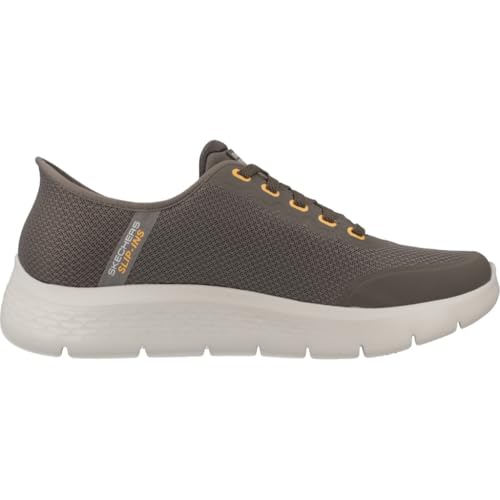 Skechers Homme GO Walk Flex NETRO Baskets, Brown Textile/Trim, 41 EU