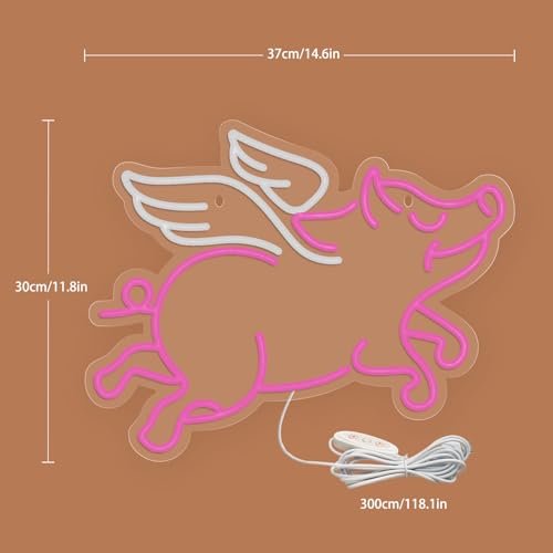 Image of Cute Animal Neon Sign for Wall Decor, Neon Light for Bedroom LED Light Up Sign Creative Aesthetic Room Decor, USB Dimmable Backdrop Home Party Birthday Gift for Kids Boys Girls