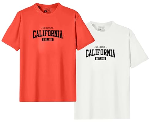 Image of JUGULAR Men's Half Sleeve Cotton Printed Combo Tshirt (Pack of 2)