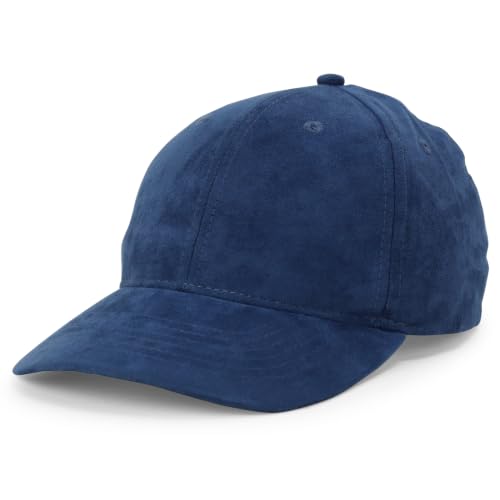 Image of Trendy Apparel Shop Plain Faux Suede Leather Adjustable Structured Baseball Cap