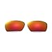 Walleva Two Pairs Polarized Replacement Lenses for Oakley Badman (OO6020 Series) Sunglasses - Fire Red + Ice Blue