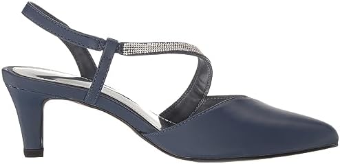 Easy Street Women's Emerald Pump, Navy Satin, 9 Wide | Image 5
