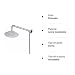 Hiendure® 20 cm Montaje en pared Acero inoxidable Lluvia Redondo Alcachofa de...
