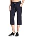 Danskin Women's Drawcord Crop Pant, Midnight Navy, L