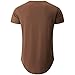 KLIEGOU Mens 100% Cotton Hipster Hip Hop Longline Crewneck T-Shirt 66 Coffee XL