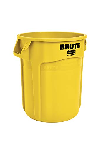 Rubbermaid Commercial Products FG262000YEL BRUTE Heavy-Duty Round Trash/Garbage Can, 20-Gallon, Yellow #1