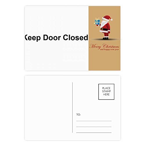 Cartes postales Keep Door Closed Noël en lot de 20 pour signalisation festive