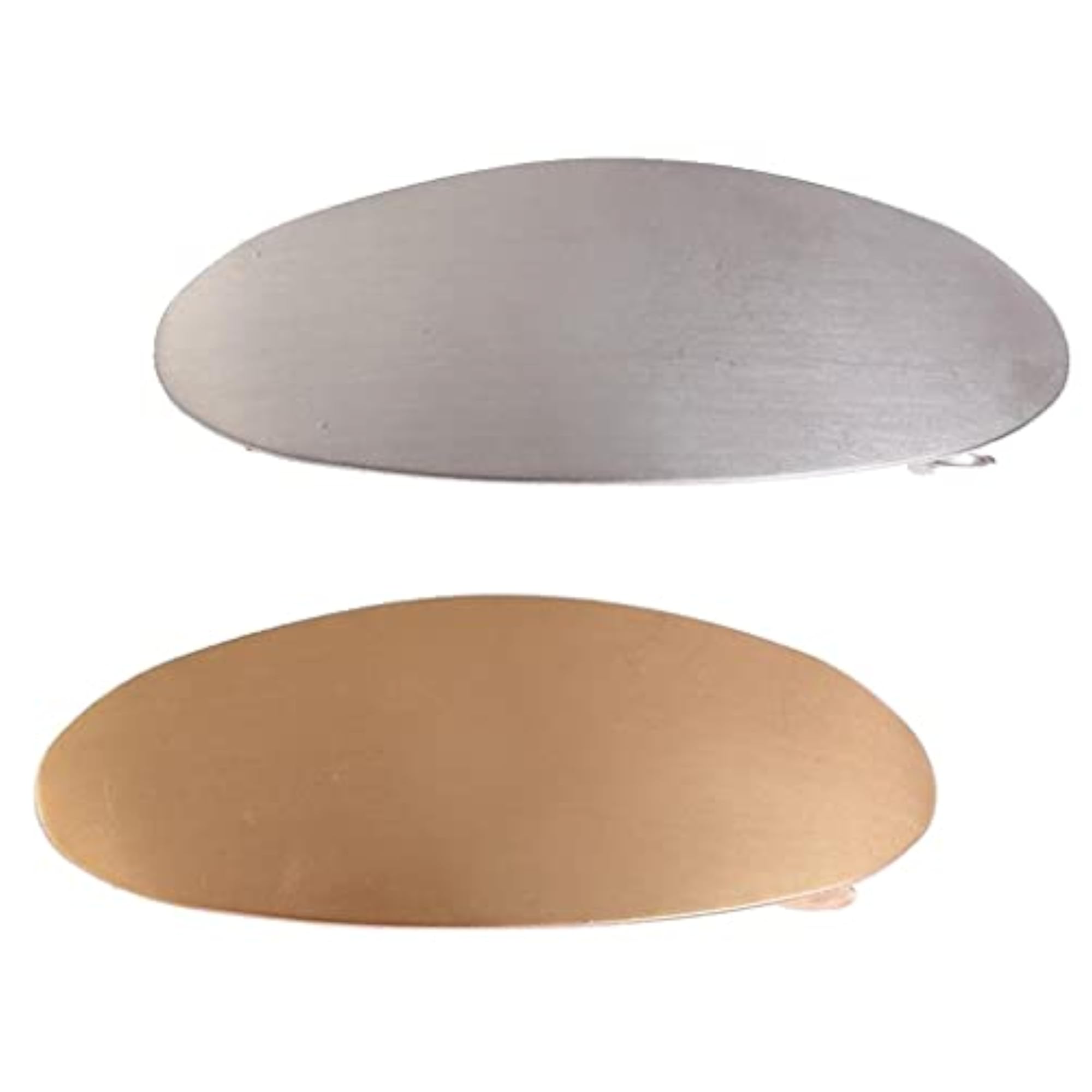 4xGeometric Oval Automatic Barrette Hair Clip, Golden