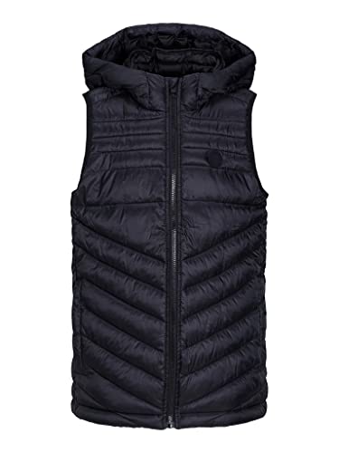 JACK&JONES JUNIOR JJEHERO Bodywarmer Hood SN JNR Steppweste, Black, 176 para Niños