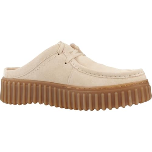 Clarks Mixte Torhill Mule Botte Oxford, Daim Ecru, 37 EU