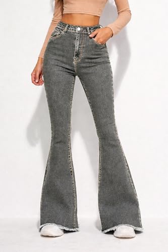 Image of KOTTY Women High Waist Bootcut Jeans Stretch Denim Slim Fit Flare Bottom Casual Jeans